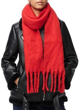 Bufanda Pieces Bea Narrow rojo para mujer