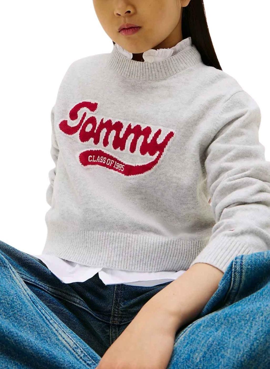 Jersey Tommy Hilfiger Class of 1985 gris para niña