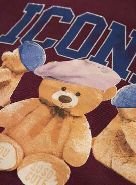 Sudadera Name It Frycca granate para niña