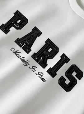 Sudadera Name It Fretta Paris blanco para niña