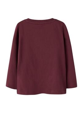 Camiseta Name It Frakerna granate para niña