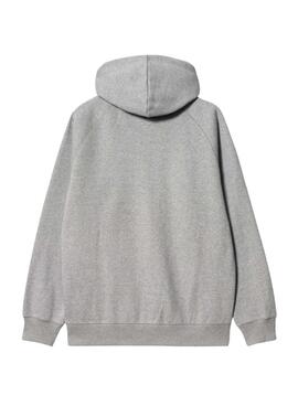 Sudadera cremallera Carhartt Chase capucha gris para hombre
