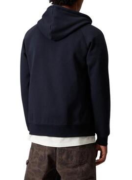 Sudadera cremallera Carhartt Chase capucha marino para hombre