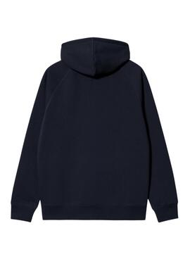 Sudadera cremallera Carhartt Chase capucha marino para hombre