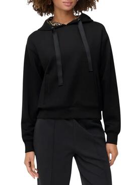 Sudadera Only Alina capucha leopardo negro para mujer