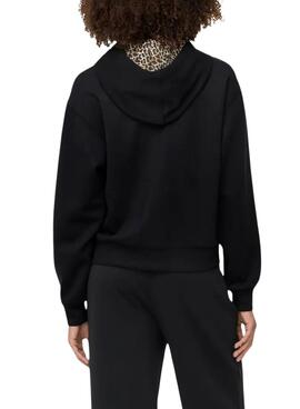Sudadera Only Alina capucha leopardo negro para mujer