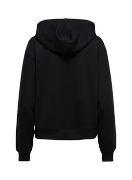 Sudadera Only Alina capucha leopardo negro para mujer