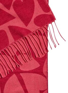 Bufanda Pieces Marlin estampado corazones rojo para mujer