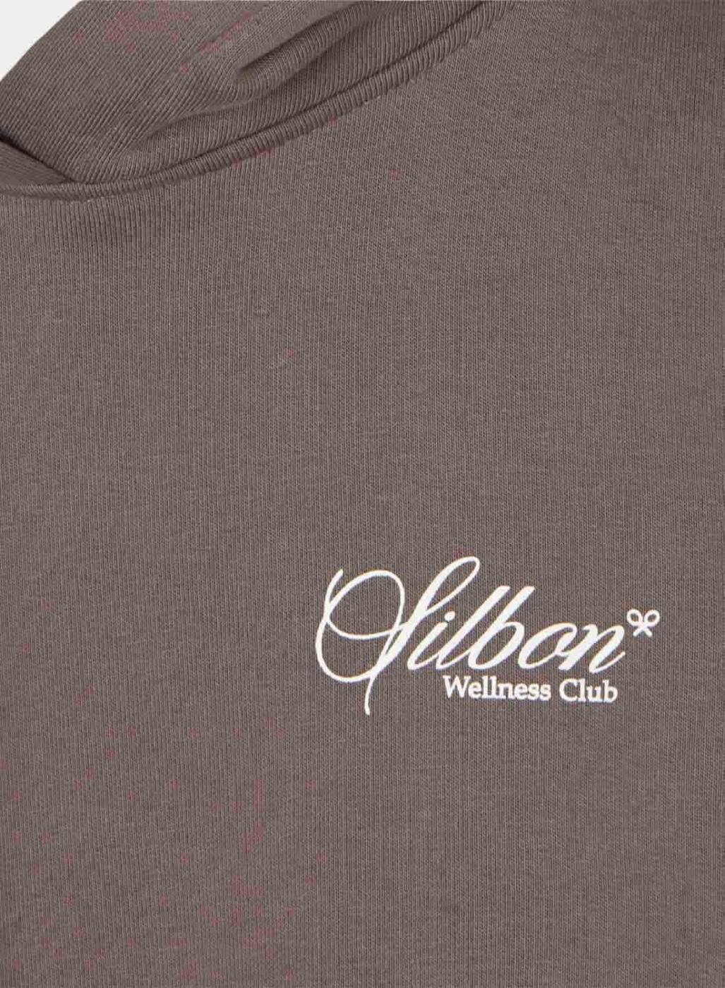 Sudadera Silbon capucha Wellness Club marrón para hombre