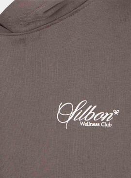 Sudadera Silbon capucha Wellness Club marrón para hombre