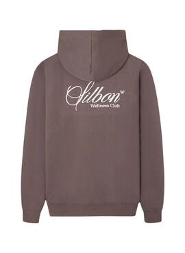 Sudadera Silbon capucha Wellness Club marrón para hombre