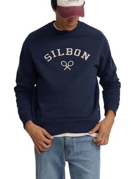 Sudadera Silbon raqueta media pana marino para hombre