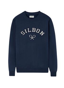 Sudadera Silbon raqueta media pana marino para hombre