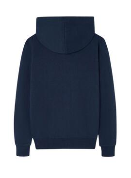Sudadera Silbon clásica capucha y cremallera marino para hombre