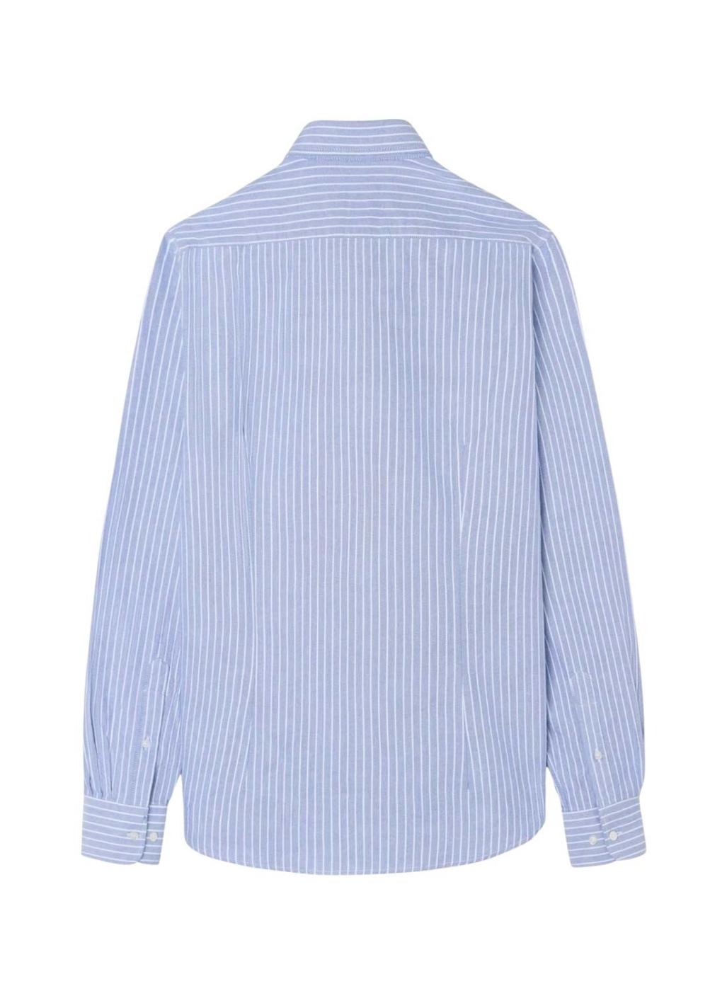 Camisa Silbon sport oxford raya fina azul para hombre