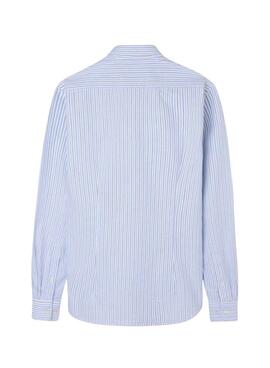 Camisa Silbon sport oxford rayas azul y verde para hombre