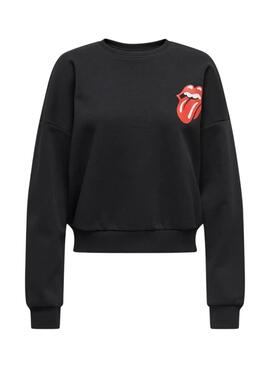 Sudadera Only Rolling Stones negro para mujer