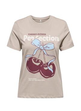 Camiseta Only Vivvi Lovely tostado para mujer