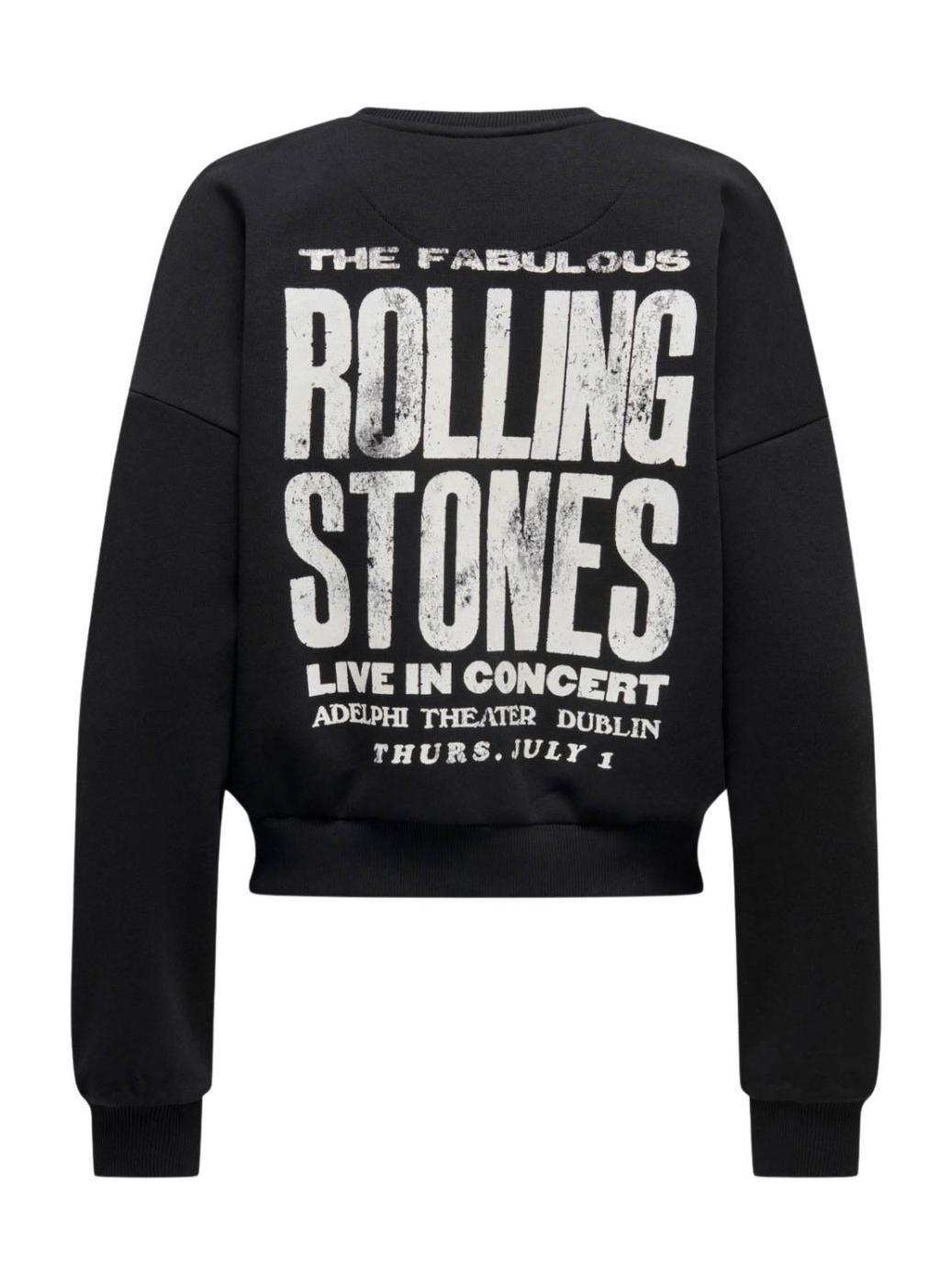 Sudadera Only Rolling Stones negro para mujer