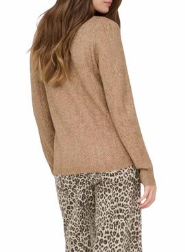 Jersey Only Hellen tostado para mujer