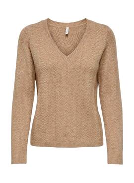 Jersey Only Hellen tostado para mujer