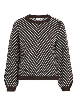 Jersey Vila Vikhaia estampado de rayas marrón para mujer