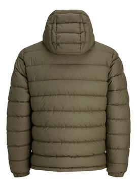 Cazadora Jack and Jones Pont PU acolchada verde para hombre