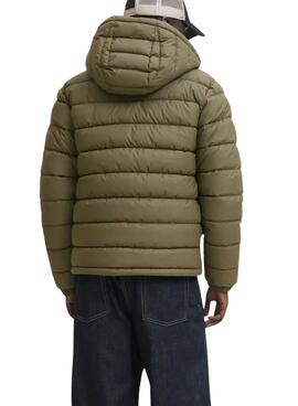 Cazadora Jack and Jones Pont PU acolchada verde para hombre