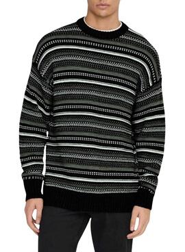 Jersey Only and Sons Roy Relaxed negro para hombre