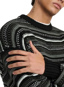 Jersey Only and Sons Roy Relaxed negro para hombre