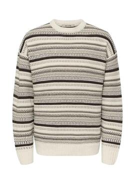 Jersey Only and Sons Roy Relaxed beige para hombre