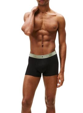 Pack 3 calzoncillos Tommy Hilfiger Trunk cintura con logo negro para hombre