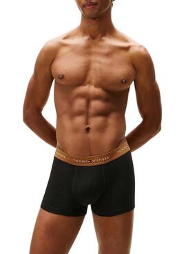 Pack 3 calzoncillos Tommy Hilfiger Trunk cintura con logo negro para hombre