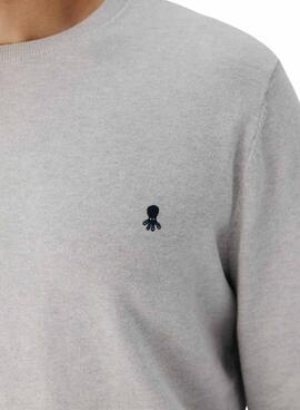 Jersey El Pulpo cuello redondo mezcla gris para hombre