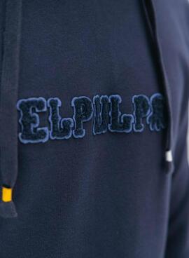 Sudadera El Pulpo capucha Effect marino lavado para hombre