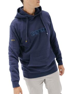 Sudadera El Pulpo capucha Effect marino lavado para hombre