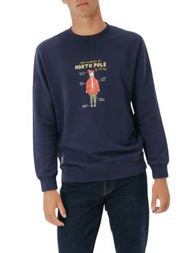 Sudadera El Pulpo North Pole Outfit azul para hombre