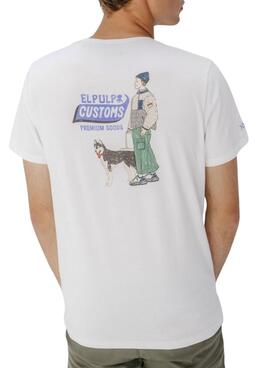 Camiseta  El Pulpo Customs blanco para hombre