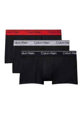 Pack 3 bóxers Calvin Klein Jeans  tiro bajo negro cintura colores para hombre