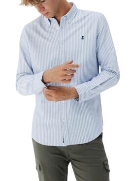 Camisa El Pulpo Casual Oxford raya azul para hombre