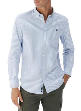 Camisa El Pulpo Casual Oxford raya azul para hombre