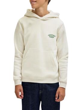 Sudadera Jack and Jones Greene Branding beige para niño