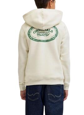 Sudadera Jack and Jones Greene Branding beige para niño