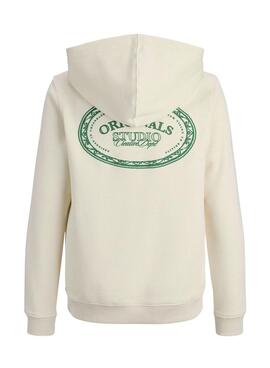 Sudadera Jack and Jones Greene Branding beige para niño