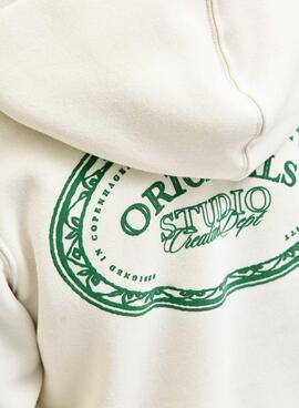 Sudadera Jack and Jones Greene Branding beige para niño