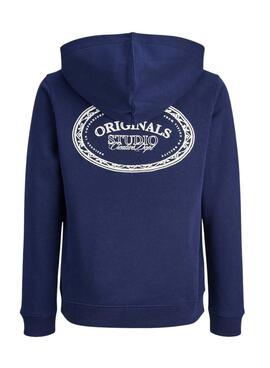 Sudadera Jack and Jones Greene Branding azul para niño