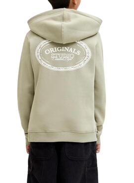 Sudadera Jack and Jones Greene Branding verde para niño