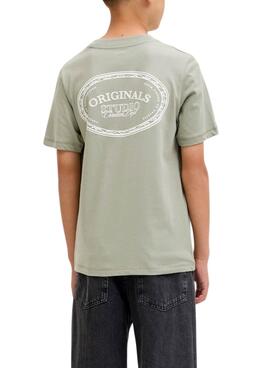 Camiseta Jack and Jones Greene Branding verde para niño