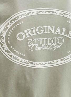 Camiseta Jack and Jones Greene Branding verde para niño