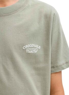 Camiseta Jack and Jones Greene Branding verde para niño